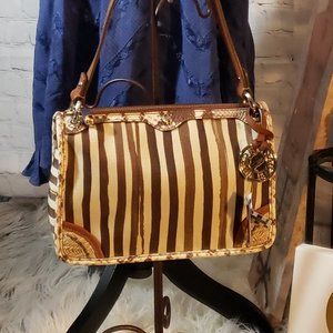 NWT Henri Bendel "Stripe It Wild" Canvas Shoulder Bag